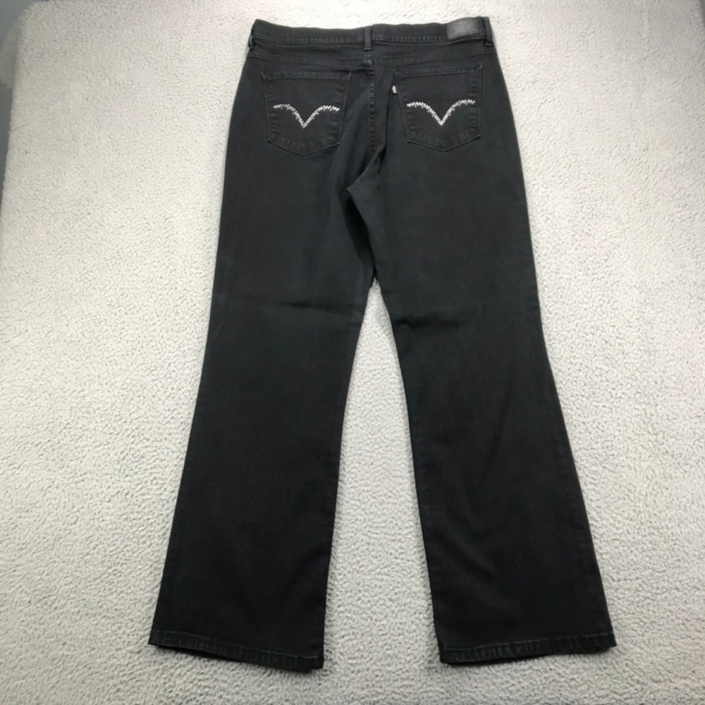 LEVIS 512 Size 16M Bootcut Black Denim Perfectly Slimming High Rise - Picture 2 of 16